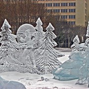 Ледовые скульптуры, ледовые новогодние городки фото