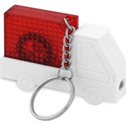 Брелок-рулетка Автомобиль с фонариком, 1 м., белый/красный фотография