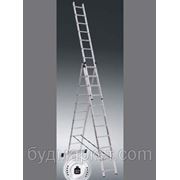 Лестница трехсекционная алюминиевая ALUMET 3*14 ступеней фото