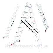 Лестница алюминиевая 2-х секционная универсальная раскладная 2*10ступ. 4.81м Intertool LT-0210 фотография