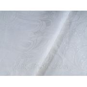 Ткань льняная скатертная белая жаккард арт.10с350 рис.61 фотография