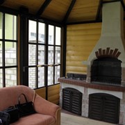 Застекленная беседка Чайный домик с барбекю фотография