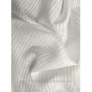 Ткань льняная сорочечная бело-серая фото