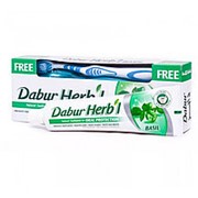 Зубная паста Dabur Herb'l Basil (с базиликом) с зубной щеткой, 150 гр.