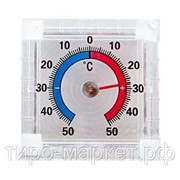 Термометр оконный биметаллический квадратный, СН-207, от -50 до +50 фото
