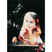 Картина Девочка с цветами фотография