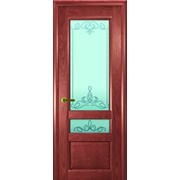 Дверь Валентия-2 Красное дерево остекление Светлое Франческа