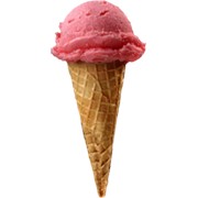 Нежное сливочное мороженое с добавлением йогурта и кусочками фруктов с ягодным соусом из лесных ягод