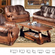 Кожаный диван и два кресла.Модель 4090. Кожаная мебель. Бесплатная доставка фото