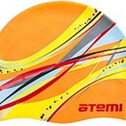 Шапочка для плавания Atemi силикон Графика PSC303 (Оранжевый)