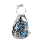 Фигурка Art glass серебряный котенок 7x11.5 см фото