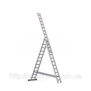 Алюминиевая трехсекционная лестница 3х12 серия HS3 ALUMET фотография