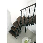 Стальная маршевая лестница ARKE - Komoda (ступени натуральный бук) фото