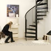 Винтовая лестница Arke Сivik, диаметр 160см, белая/серая/черная фото
