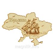 Деревянные магниты “Корабль в контуре Крыма“ Юрьевка фото