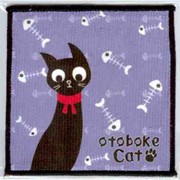 Салфетка Otoboke cat Черный кот из супервпитывающего микроволокна фиолетовая 12х12 см фото