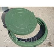 Люк канализационный полимерпесчаный легкий зеленый до 5 тонн фото