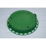 Люк канализационный пластиковый лёгкий зелёный (тип Л) 2,5 т диаметр 640мм фотография