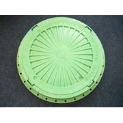 Люк канализационный пластиковый лёгкий зелёный (тип Л) 1,5 т диаметр 610мм фотография