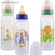 Бутылочка для кормления с латексной соской «Мои любимые птички», 250 мл, от 0 мес., цвета МИКС фото