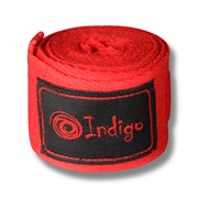 Бинт боксёрский INDIGO х/б, нейлон, 1115, Красный, 3 м фото