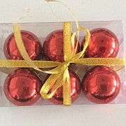 Набор елочных шаров “Зеркальный шёлк“, 6 шт, 6 см, красные глянц., (MILAND) фото