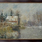 Картина Дом у воды, снег, 1920, Луазо, Гюстав фотография