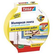 Tesa Лента малярная tesa, для четких краев и внутренних работ, 25 м x 25 мм Желтый
