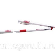 Ручки и стержни MAZARI Ручка гелевая MAZARI MISTRY красная, 0,5мм, белый корпус, рез.грип фотография