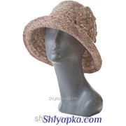 Шляпа женская с камнями коричневая 38/104-1 фотография