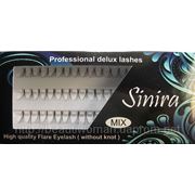 Пучки Sinira MIX для наращивания ресниц без узелков( в упаковке размеры 10мм, 12мм, 14мм) фото