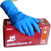 Перчатки медицинские смотровые синие, латекс- «Люкс» фото