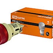 Лампа ENR-22 сигнальная d22мм красный неон/230В цилиндр TDM фотография
