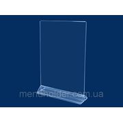 Менюхолдер А4 вертикальный, акрил прозрачный 3мм фото