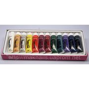 Краски акриловые 12 цветов 15 мл. (на силиконовой ) основе для китайской росписи ногтей фото