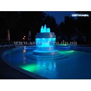 Подсветка бассейнов фонтанов водопадов. фото