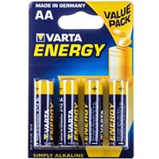 Батарейка AA щелочная Varta LR6-4BL Energy (4106) в блистере 4шт.