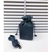 Женская сумка-мешок с коробкой 19 х 11 см синяя фото