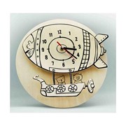 Часы-конструктор деревянные - Дирижабль раскраска