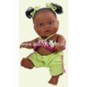 Кукла Младенец девочка мулатка, в платье и в боллеро, 01114