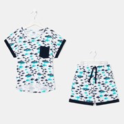 Пижама для девочки, цвет белый/синий, рост 146-152 см фотография