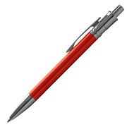 Ручка авт. шариковая, красный металлический корпус,серебряные детали (INDEX) фото