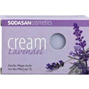 Мыло-крем Sodasan органическое Lavender для лица с маслами Ши и Лаванды