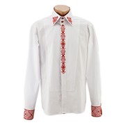 Бело-красная вышитая рубашка с изысканным узором