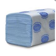 Бумажные полотенца листовые макулатурные синие