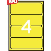 Этикетки для папок APLI , закругленные края, желтые, 190*61 мм, 4 шт., 20 л фотография