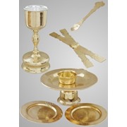 Потир 0.5 с принадлежностями с вкладка - мельхиор, серебрение, золочение фото