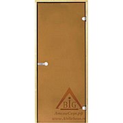 Дверь для сауны Harvia 8х19 (стеклянная, бронза, коробка сосна), D81901M фото