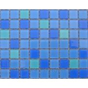 Мозаика стеклянная голубая лагуна фотография