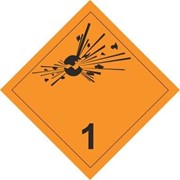 Знак перевозки опасных грузов “КЛАСС 1. Взрывчатые вещества и изделия фото